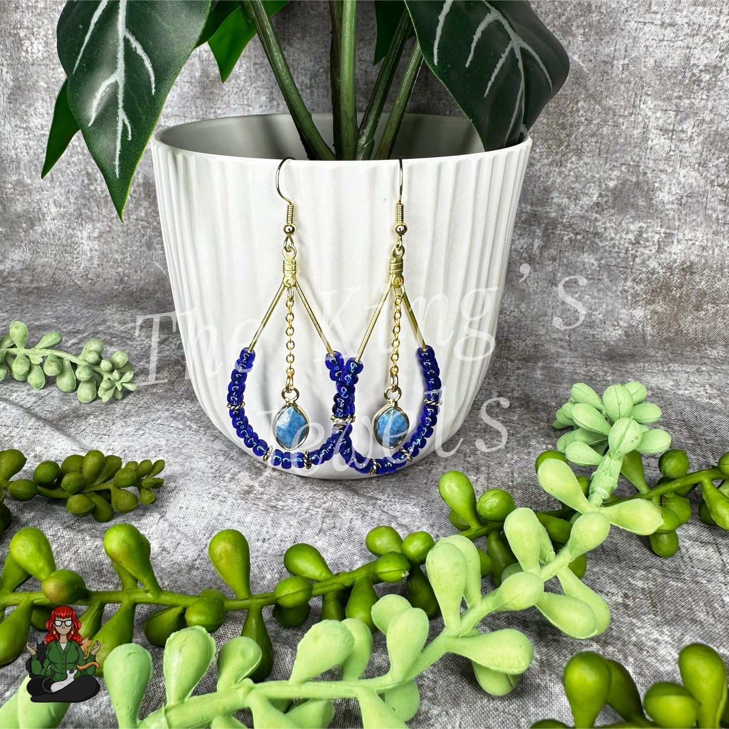 Rose - Paint The Town Blue Earrings!