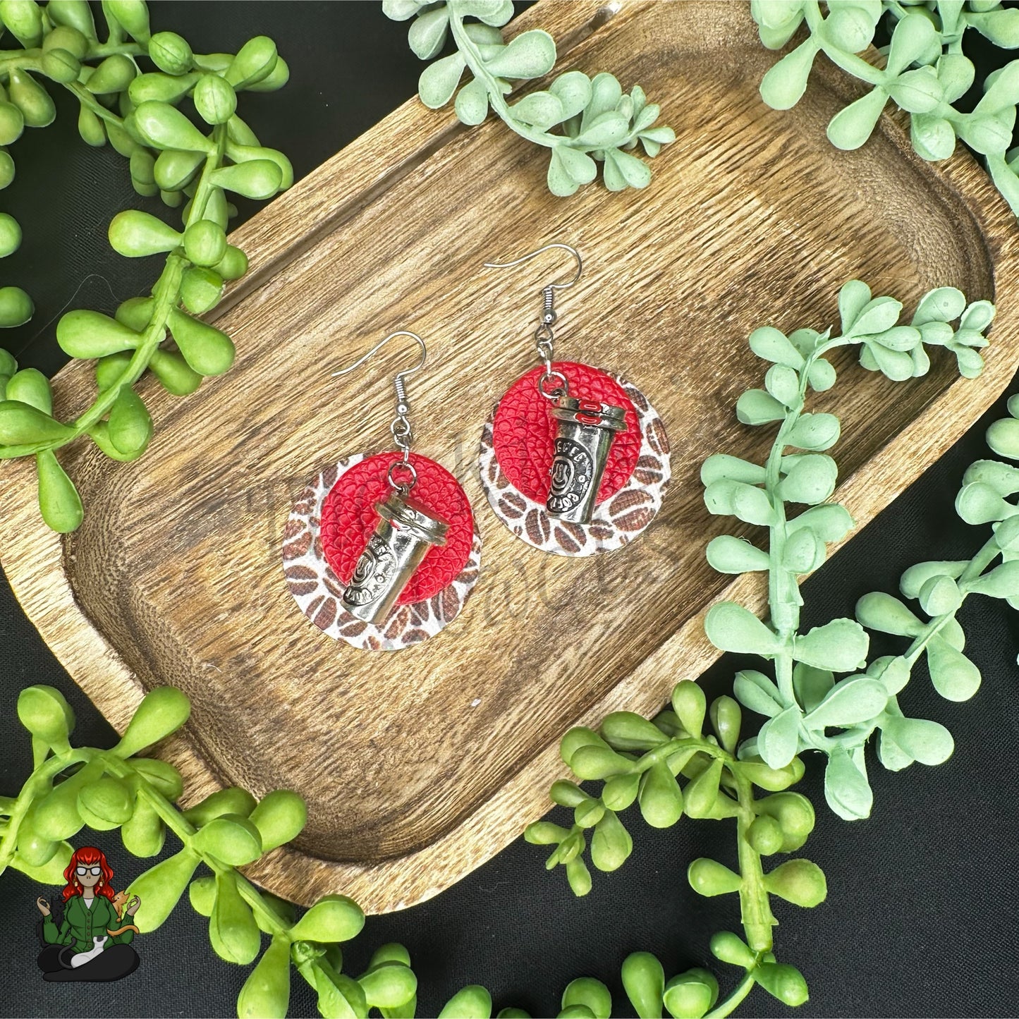 Anna - Coffee Cup & Lipstick Earrings!