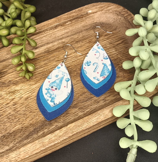 Triple Layer Blue Gnome Earrings!