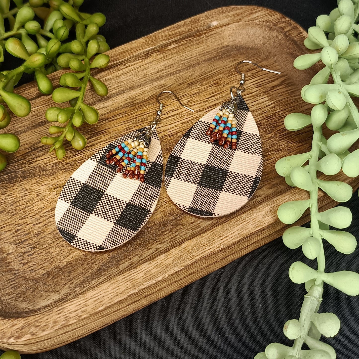 Rose - Plaid 'N Tassels Earrings!