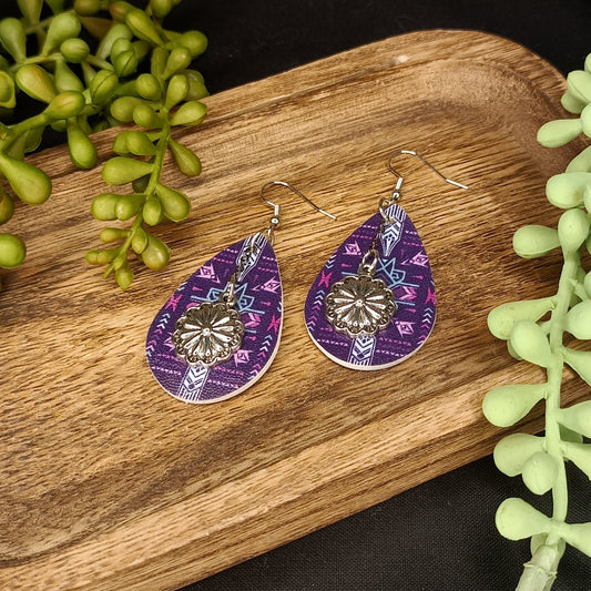 Rose - Purple Medallion Earrings!