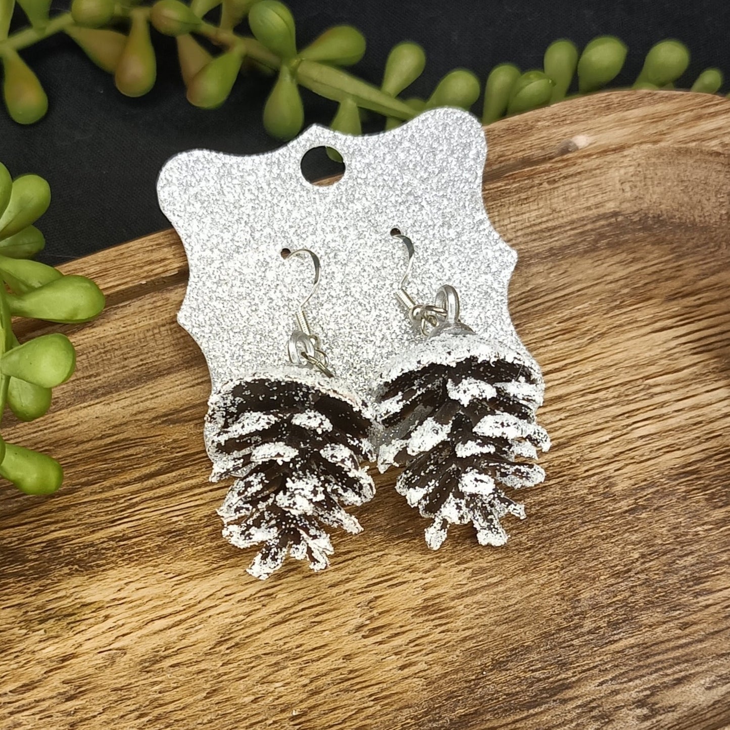 Evelyn - Frosted Pinecone Earrings!