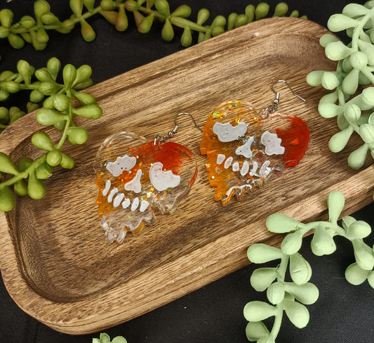 Red, Orange, & Glitter Earrings!