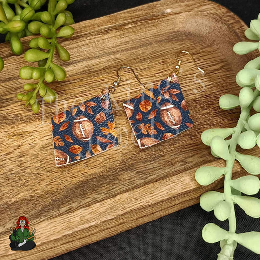 Belle - Football & Leaves Earrings!