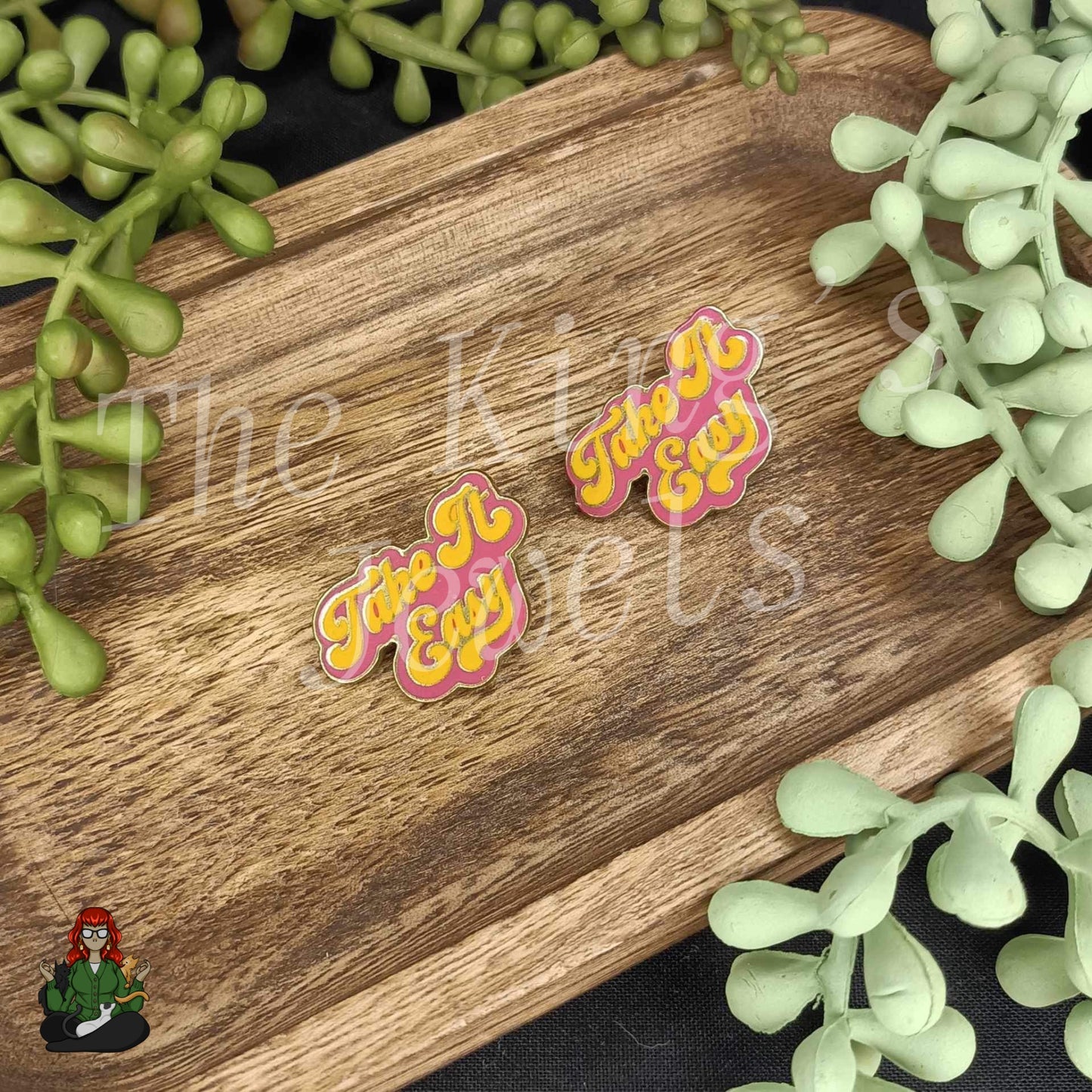 Tracey - 'Take it Easy' Button Studs!