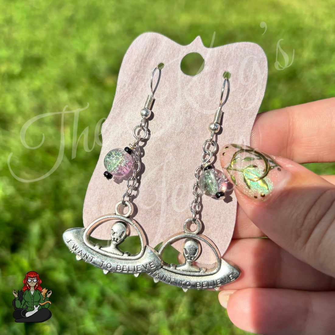 Gladys - I Want to Believe Alien Earrings!