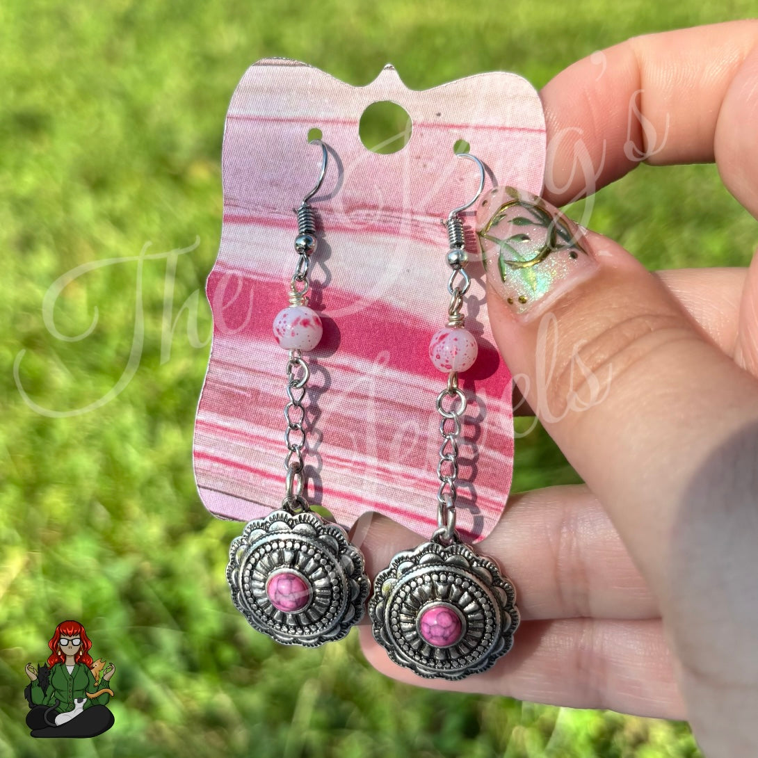 Katie - Hot Pink Aztec Earrings!