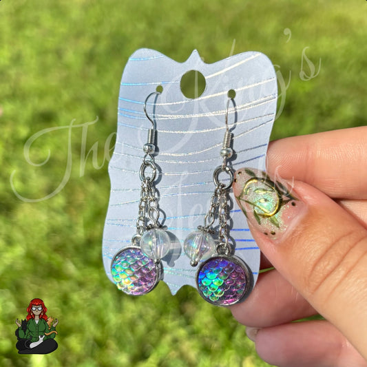 Gladys - Iridescent Mermaid Scale Earrings!
