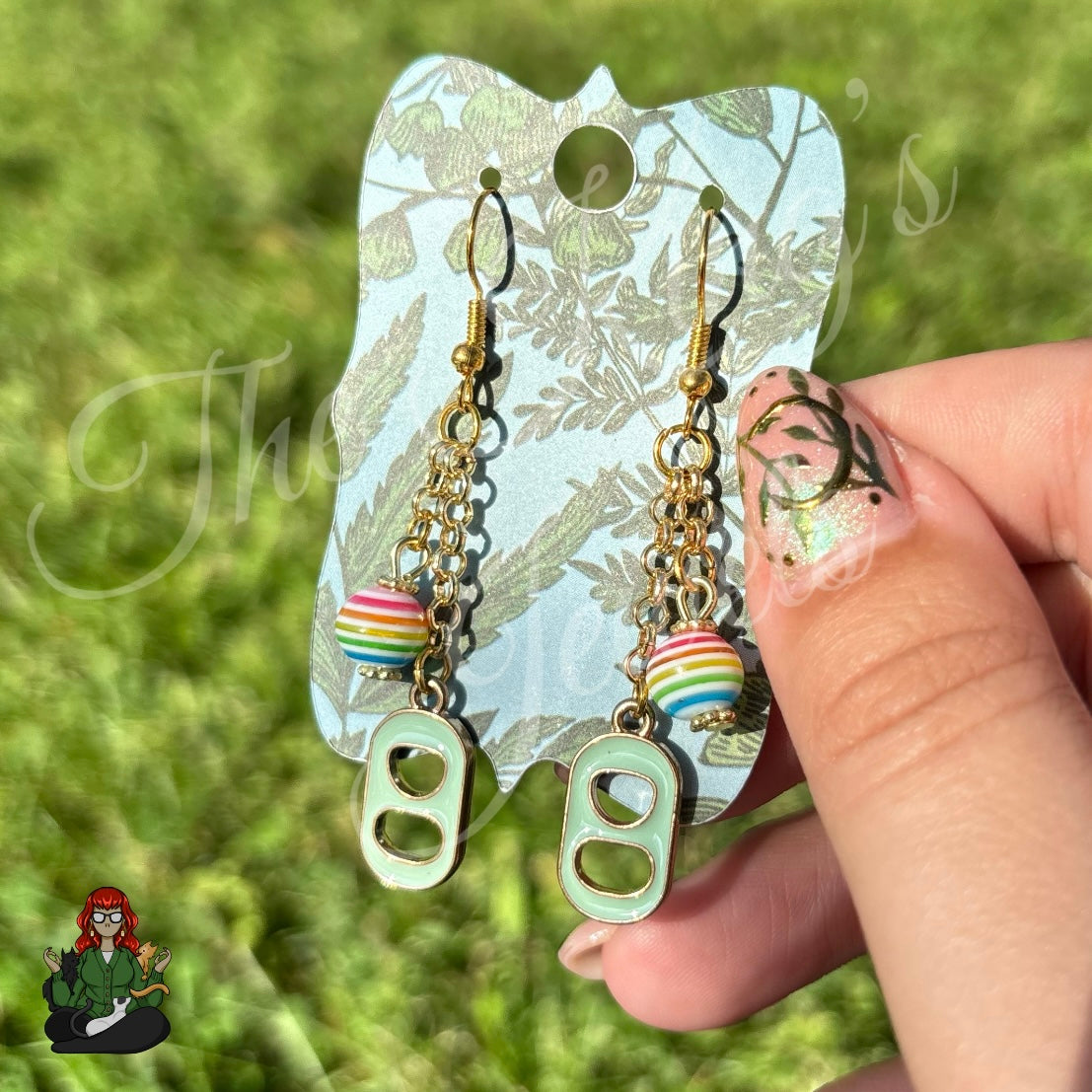 Gladys - Teal Pop Tab Earrings!