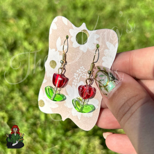 LeonaRae - Red Tulip Earrings!