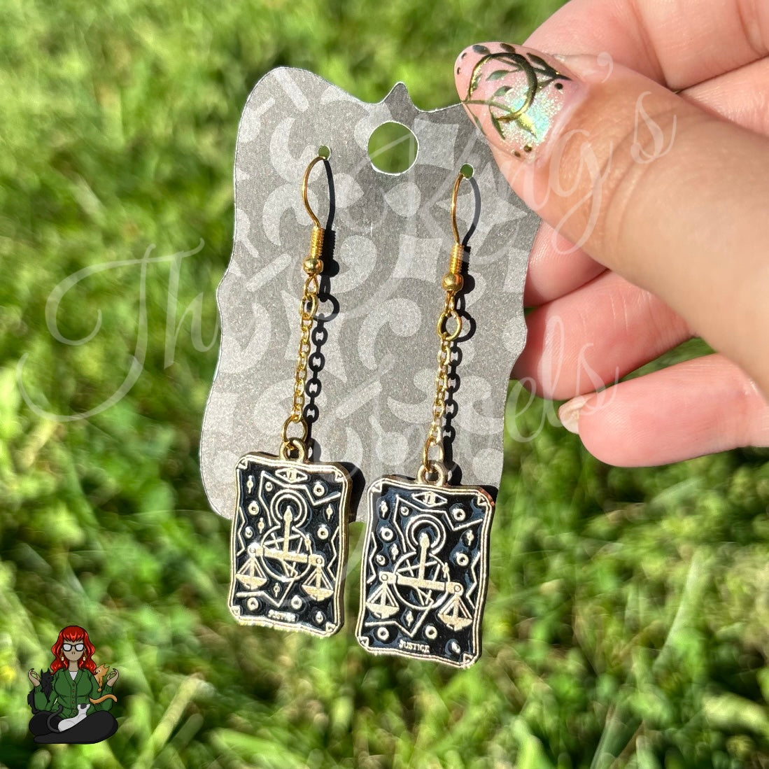Gladys - Justice Tarot Card Earrings!
