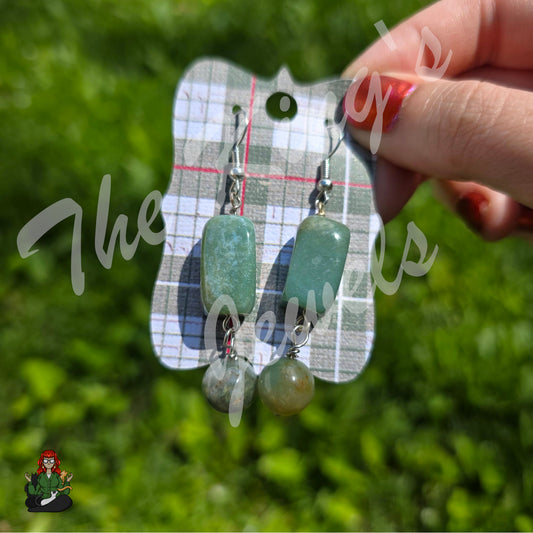 Katie - Moss Agate Earrings!