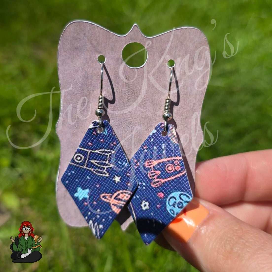 Belle - Reach for the Stars Rocket Faux Leather Earrings!