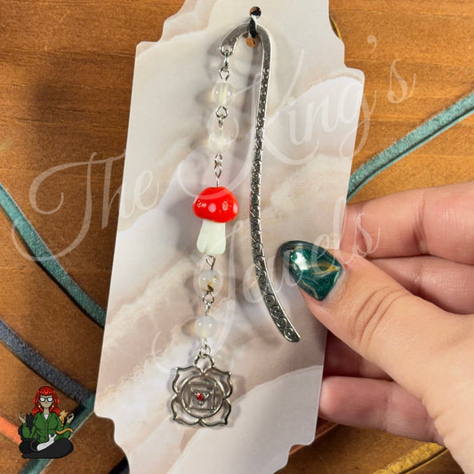 GwennaBelle - Smokey Quartz & Glass Mushroom Bookmark!