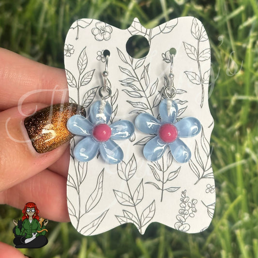 LeonaRae - Periwinkle & Pink Flower Earrings!