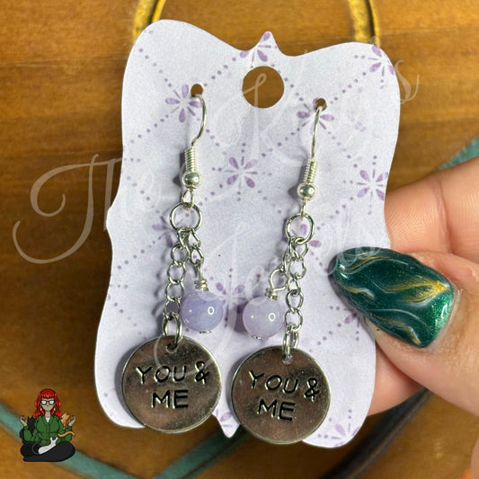 Gladys - You & Me Charm Purple Bead Earrings!