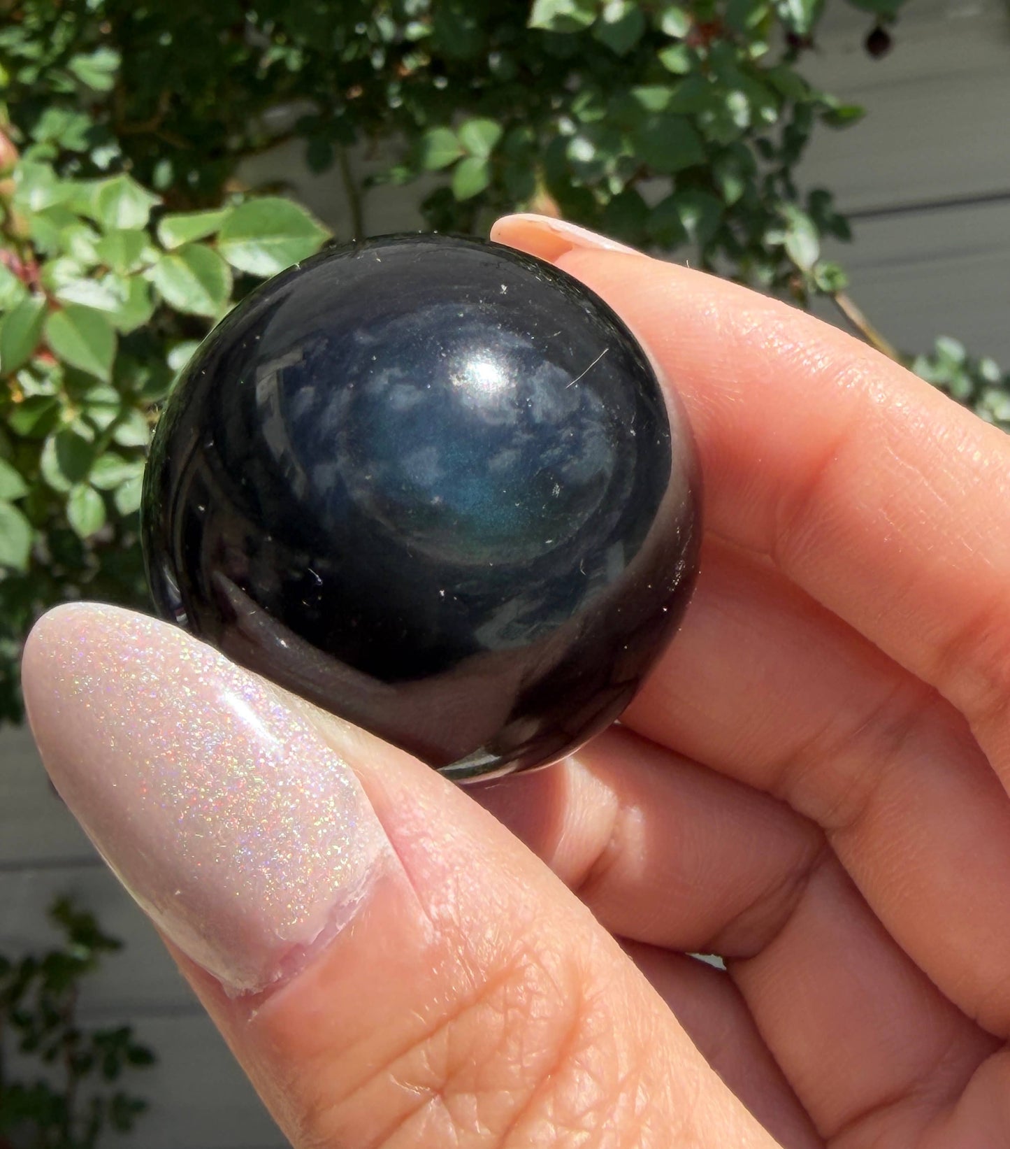 Natural Rainbow Obsidian Spheres