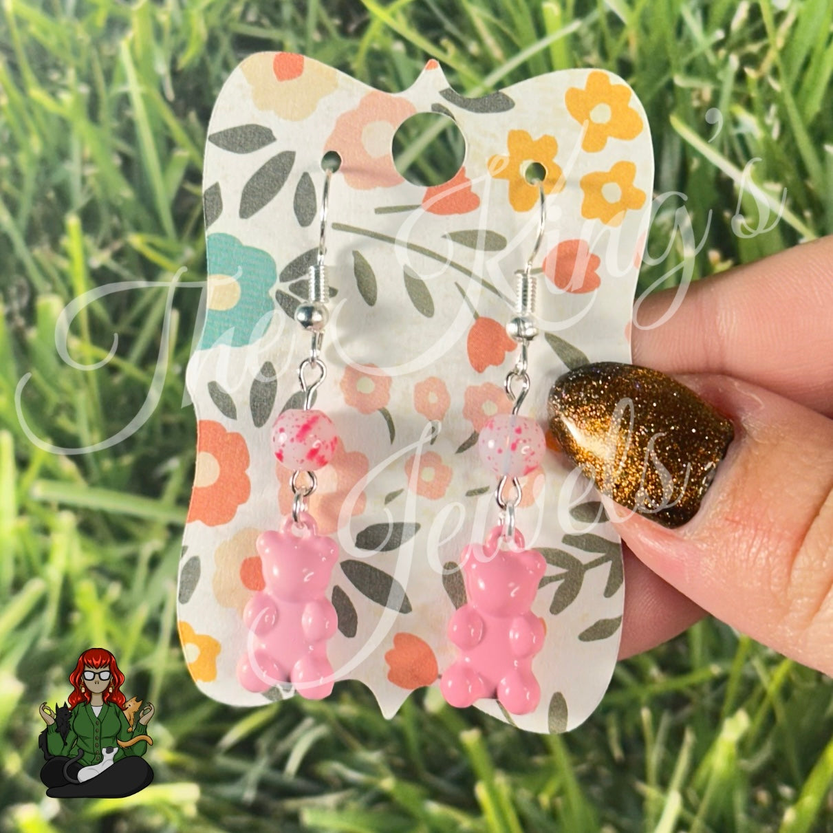 Katie - Pink Gummy Bear Earrings!