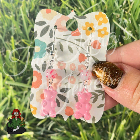 Katie - Pink Gummy Bear Earrings!