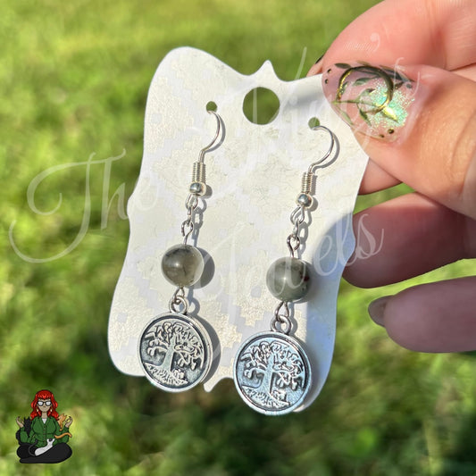 Katie - Tree of Life Silver Charm Earrings!