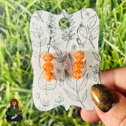 Melissa - Orange Glass Bead Earrings!