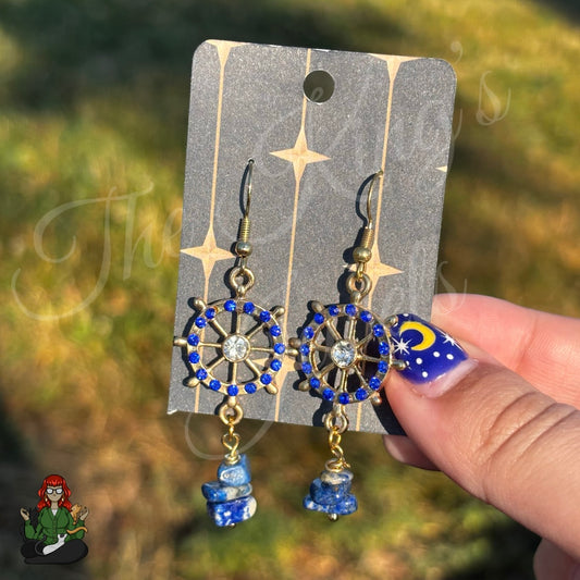Katie - Celestial Helm & Sodalite Crystal Earrings!