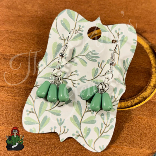 Teal Glass Bead Earrings!