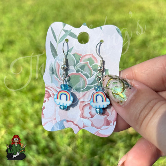 Melissa - Blue Rainbow Cloud Earrings!