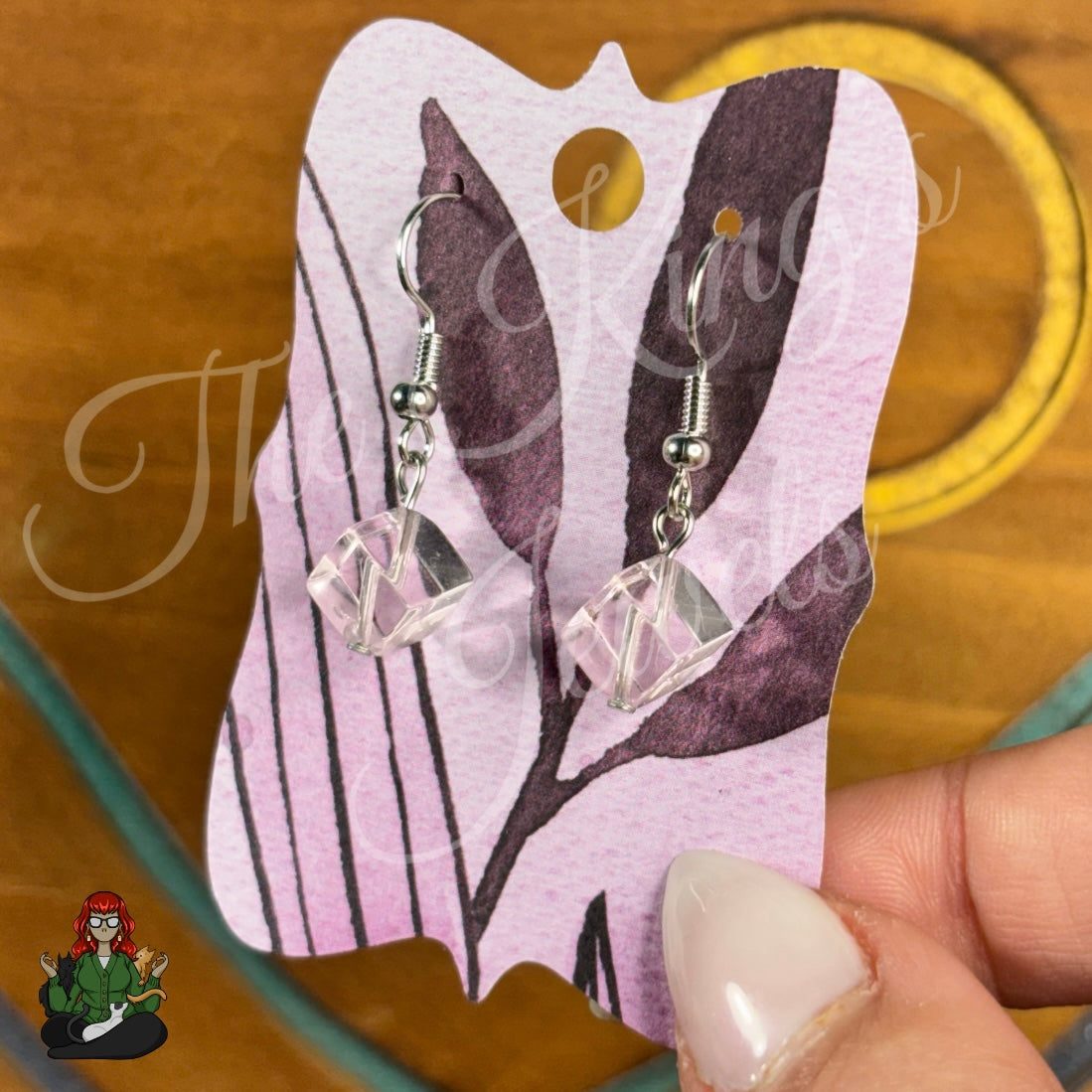 Shirley - Pink Cube Glass Bead Earrings!