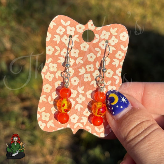 Melissa - Orange Glass Bead Earrings!