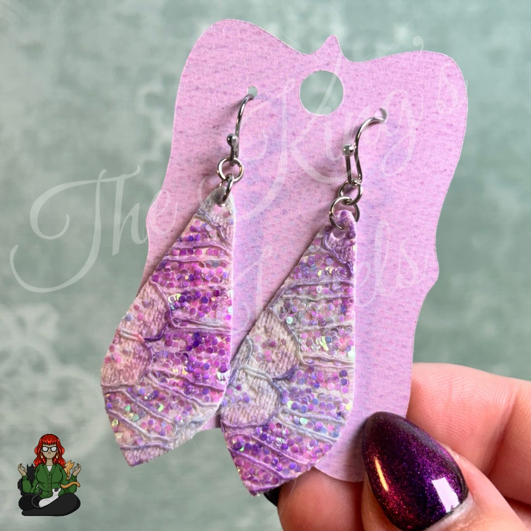 Jennifer - Lavender Floral Faux Leather Earrings!