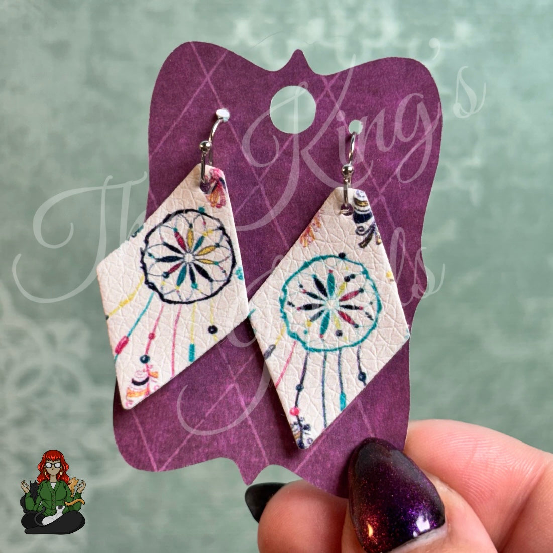 Belle - Dreamcatcher Faux Leather Earrings!
