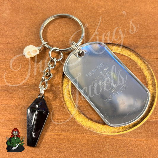 Reese - "Feeling Cute, Might Die Later" Metal Tag Keychain!