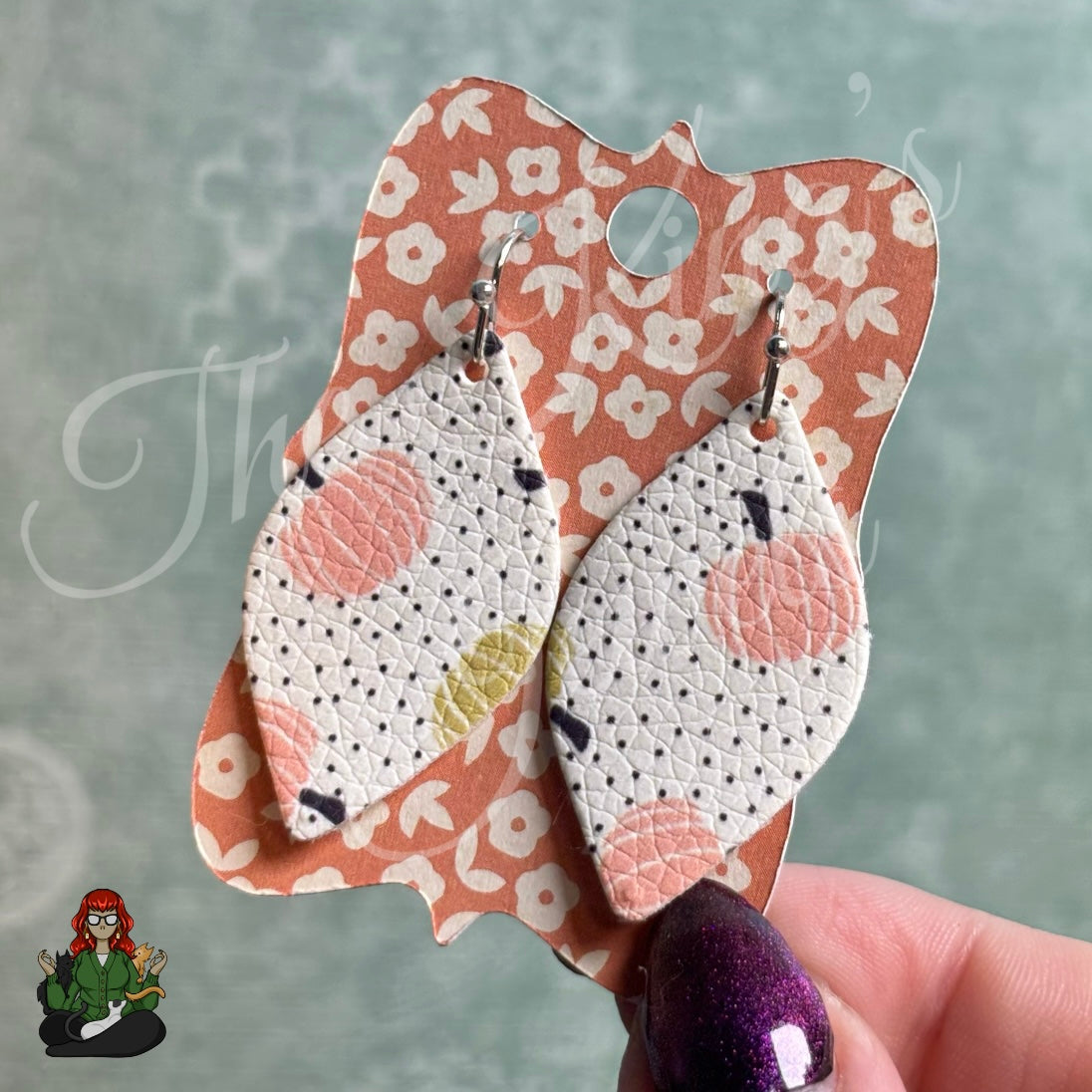 Pumpkin Faux Leather Earrings!