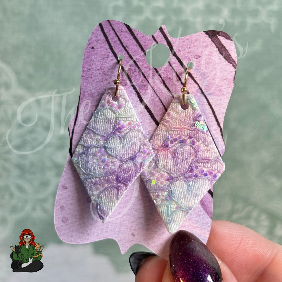 Belle - Iridescent Floral Faux Leather Earrings!