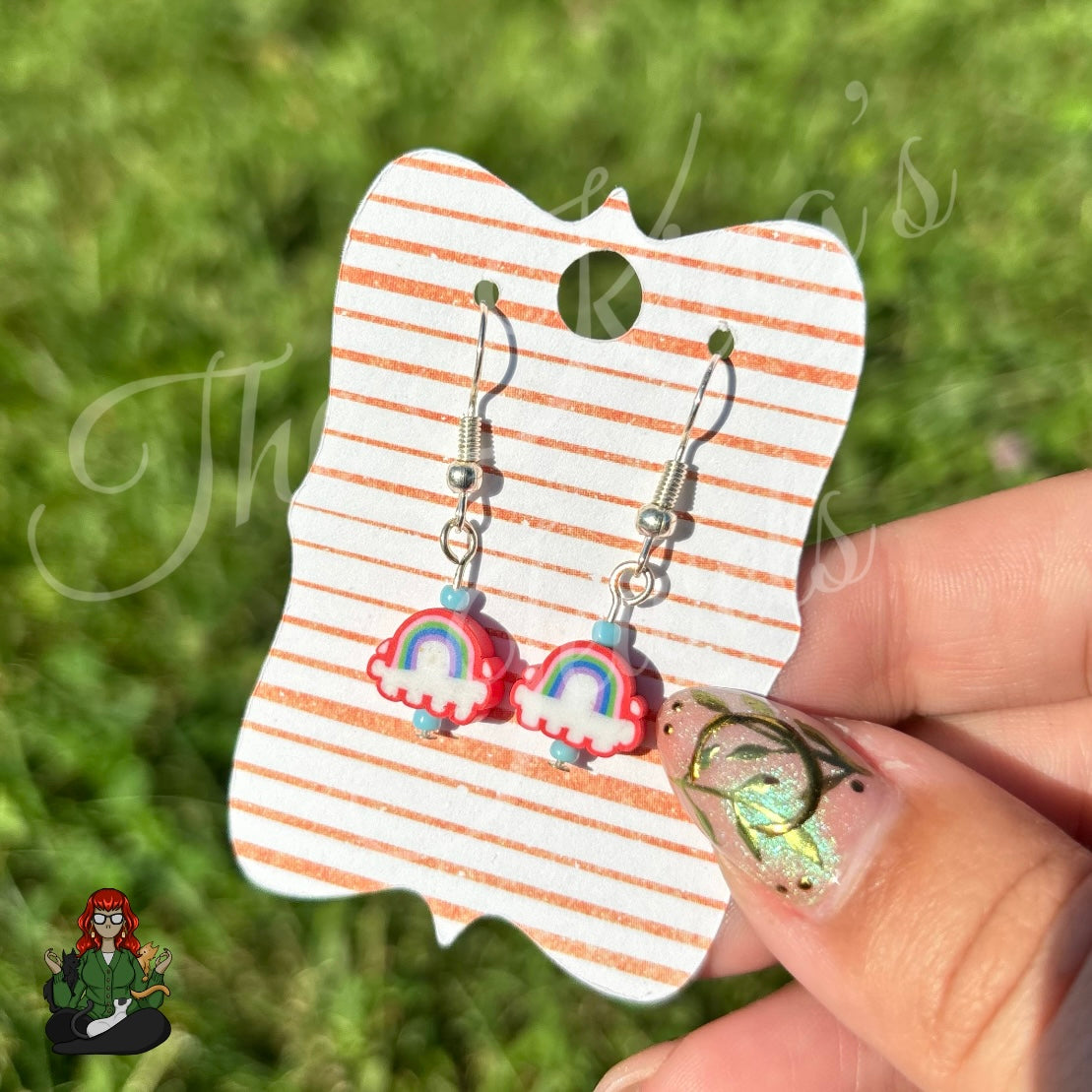 Melissa - Red Rainbow Charms Earrings!