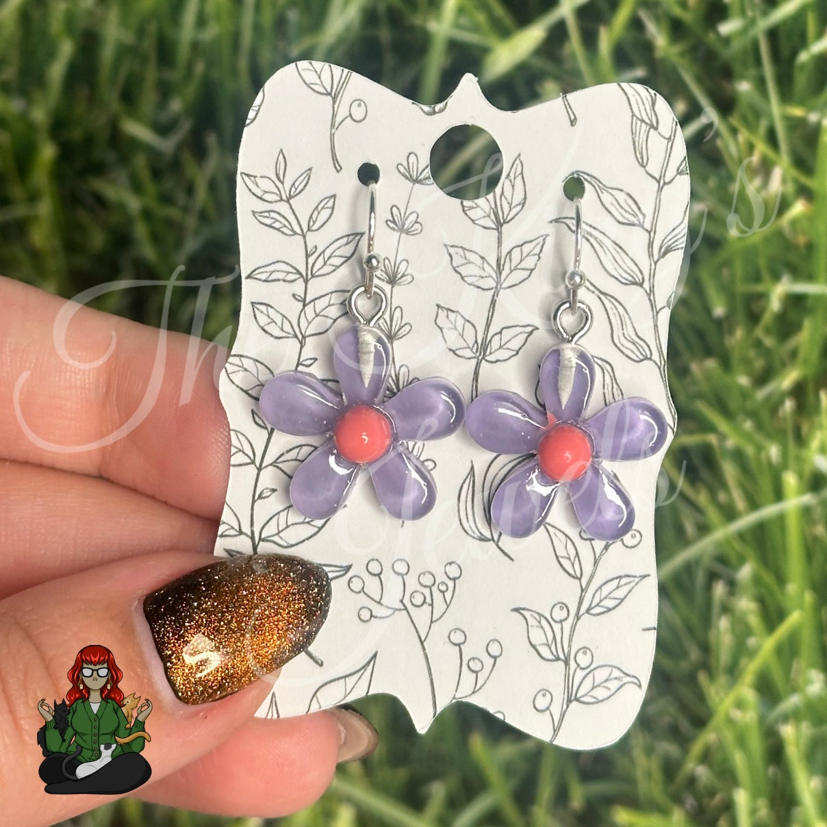 LeonaRae - Purple & Pink Flower Earrings!