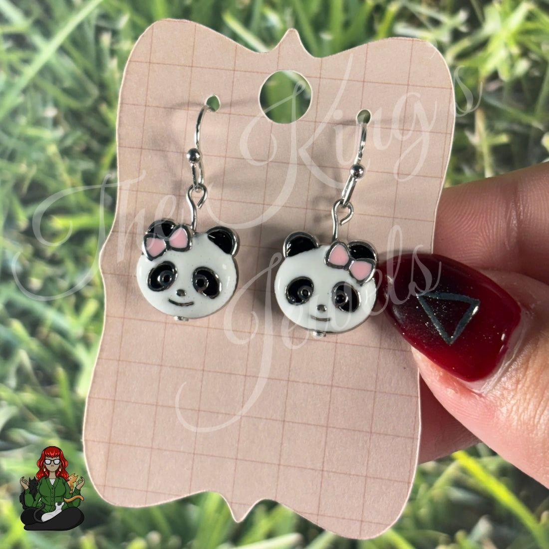 Shirley - Panda Pink Bow Earrings!