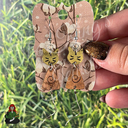 Amelia - Abstract Cat Charm Dangles Earrings!