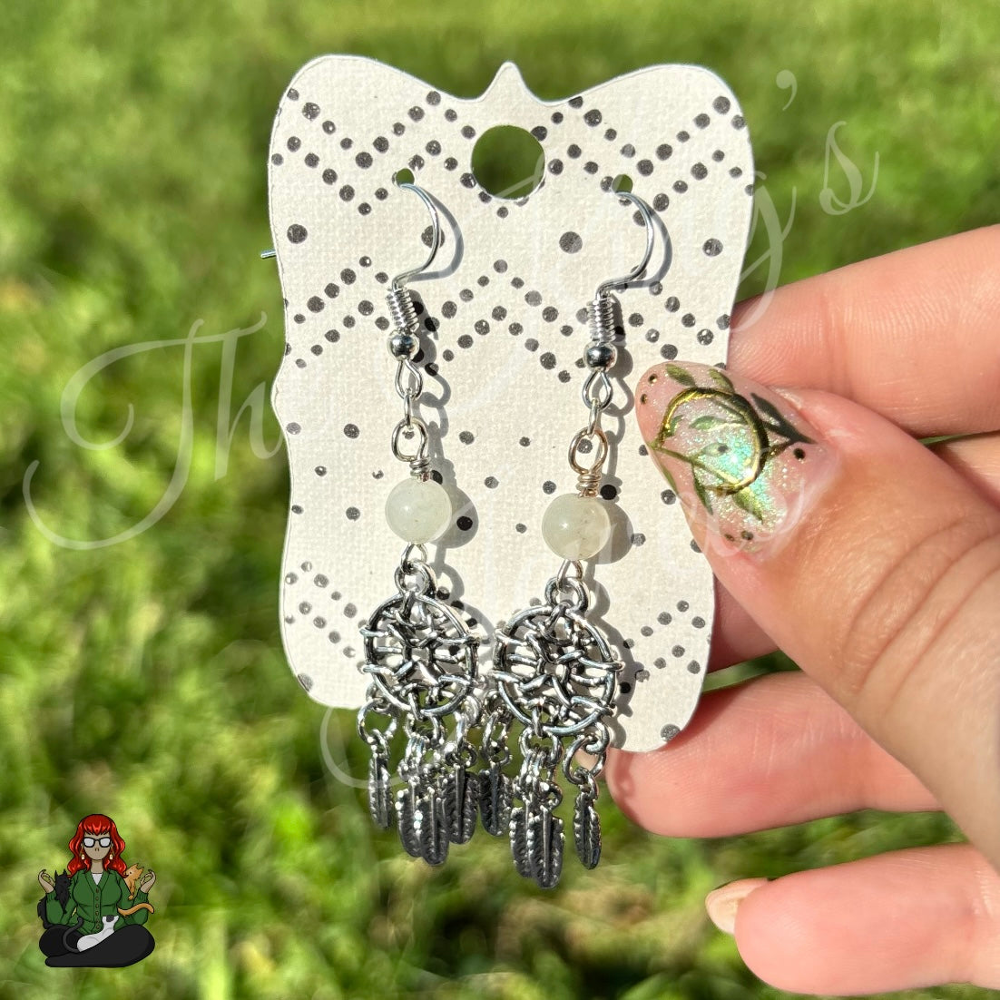 Katie - Dreamcatcher Moonstone Dangles Earrings!