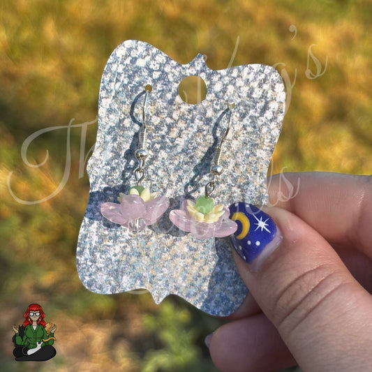 LeonaRae - Lotus Flower Glass Bead Earrings!
