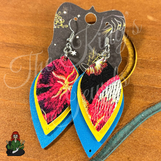 Triple Layer Faux Leather Earrings!