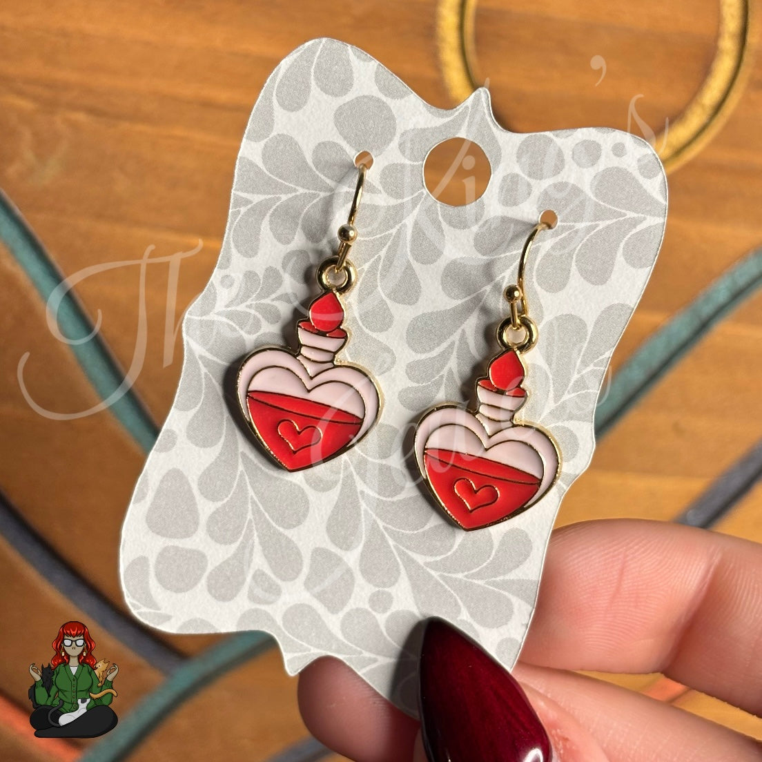 LeonaRae - Love Potion Heart Bottle Earrings!