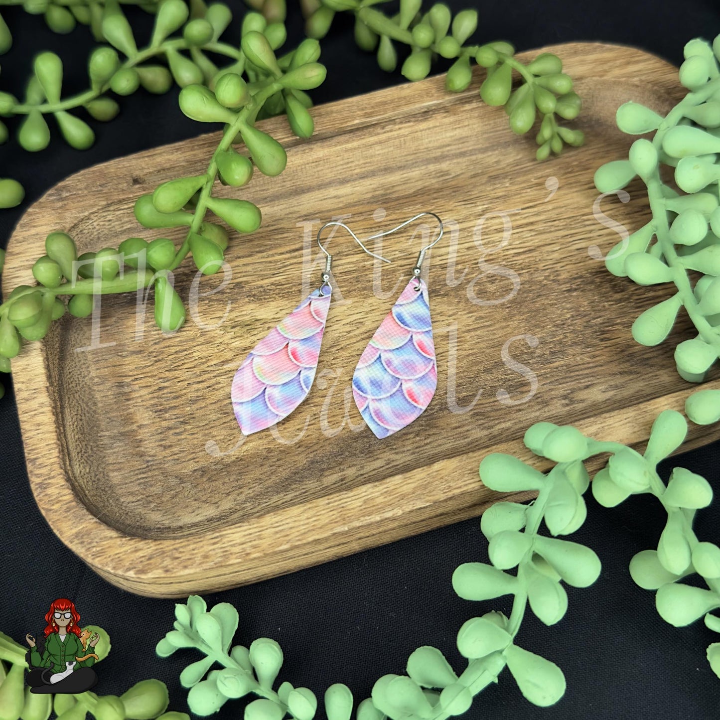 Jennifer - Pink Mermaid Scale Kids Earrings!