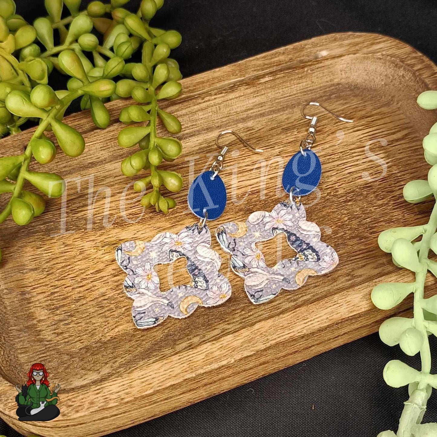 Isla - Royal Blue & Lunar Moth Earrings!