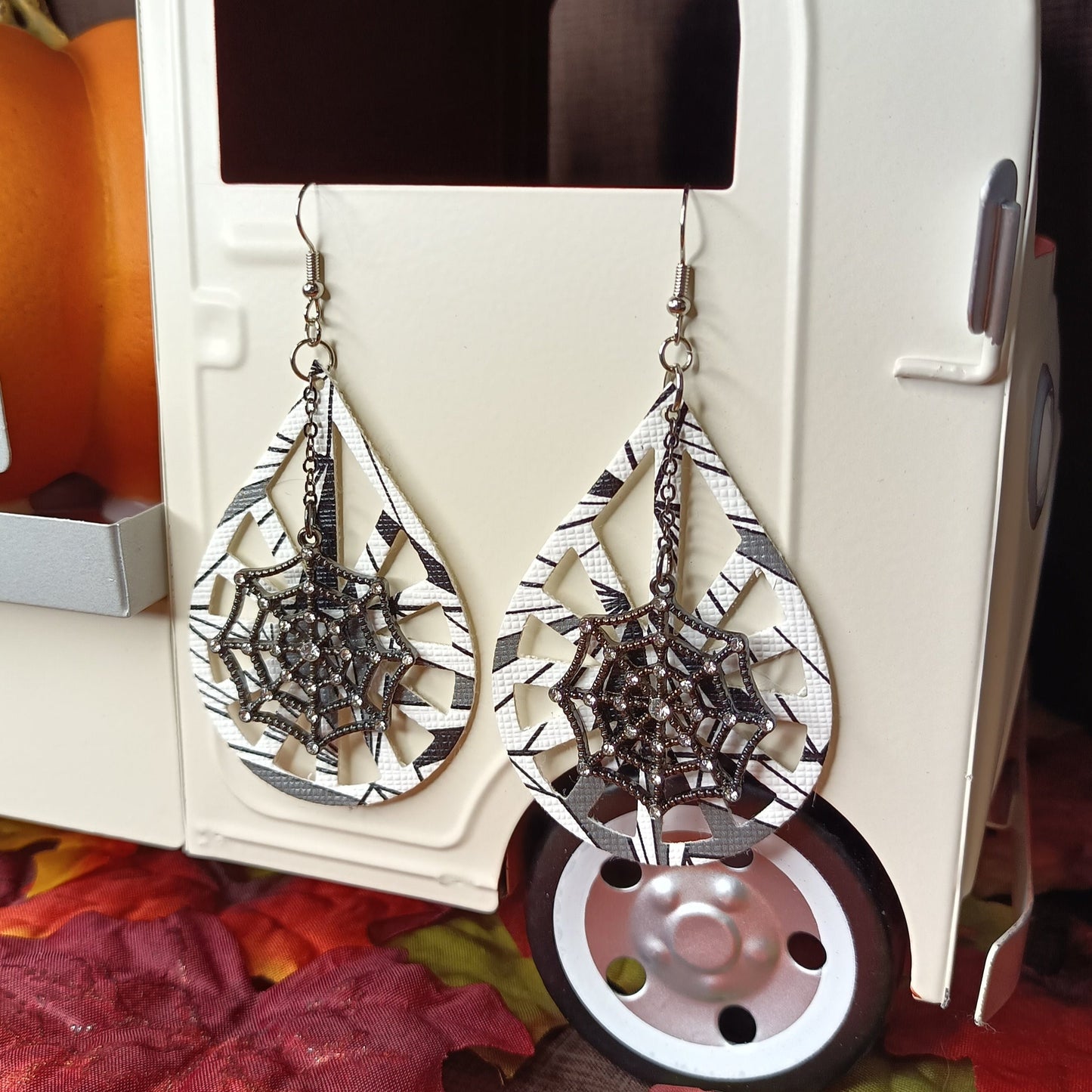 Harley - Spider Web & Geometric Earrings!